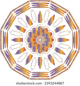 Circular flower mandala pattern for Henna, Mehndi, Decoration. Decorative ornament in ethnic oriental style. Outline doodle hand draw vector illustration.   