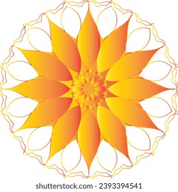 Circular flower mandala pattern for Henna, Mehndi, Decoration. Decorative ornament in ethnic oriental style. Outline doodle hand draw vector illustration.   