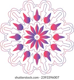 Circular flower mandala pattern for Henna, Mehndi, Decoration. Decorative ornament in ethnic oriental style. Outline doodle hand draw vector illustration.   