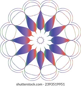 Zirkuläre Blume Mandala Muster für Henna, Mehndi, Dekoration. Dekorative Ornamente im orientalischen Stil. Umrissdoodle Hand ziehen Vektorgrafik.   