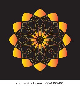Circular flower mandala pattern for Henna, Mehndi, Decoration. Decorative ornament in ethnic oriental style. Outline doodle hand draw vector illustration.   