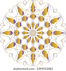 Circular flower mandala pattern for Henna, Mehndi, Decoration. Decorative ornament in ethnic oriental style. Outline doodle hand draw vector illustration.   