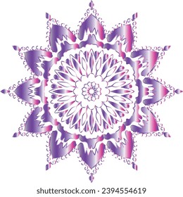 Circular flower mandala pattern for Henna, Mehndi, Decoration. Decorative ornament in ethnic oriental style. Outline doodle hand draw vector illustration.   