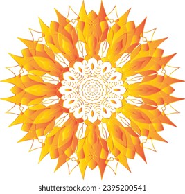 Circular flower mandala pattern for Henna, Mehndi, Decoration. Decorative ornament in ethnic oriental style. Outline doodle hand draw vector illustration.   