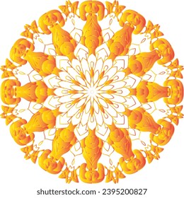 Zirkuläre Blume Mandala Muster für Henna, Mehndi, Dekoration. Dekorative Ornamente im orientalischen Stil. Umrissdoodle Hand ziehen Vektorgrafik.   