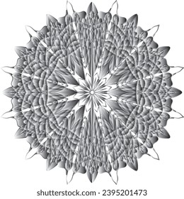 Circular flower mandala pattern for Henna, Mehndi, Decoration. Decorative ornament in ethnic oriental style. Outline doodle hand draw vector illustration.   