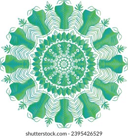 Circular flower mandala pattern for Henna, Mehndi, Decoration. Decorative ornament in ethnic oriental style. Outline doodle hand draw vector illustration.   