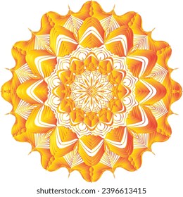 Circular flower mandala pattern for Henna, Mehndi, Decoration. Decorative ornament in ethnic oriental style. Outline doodle hand draw vector illustration.   