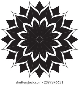 Circular flower mandala pattern for Henna, Mehndi, Decoration. Decorative ornament in ethnic oriental style. Outline doodle hand draw vector illustration.   