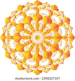Circular flower mandala pattern for Henna, Mehndi, Decoration. Decorative ornament in ethnic oriental style. Outline doodle hand draw vector illustration.   