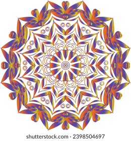 Circular flower mandala pattern for Henna, Mehndi, Decoration. Decorative ornament in ethnic oriental style. Outline doodle hand draw vector illustration.   