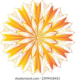 Circular flower mandala pattern for Henna, Mehndi, Decoration. Decorative ornament in ethnic oriental style. Outline doodle hand draw vector illustration.   
