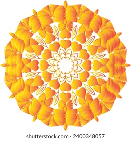 Circular flower mandala pattern for Henna, Mehndi, Decoration. Decorative ornament in ethnic oriental style. Outline doodle hand draw vector illustration.   