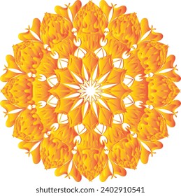 Patrón de flores circulares mandala para Henna, Mehndi, Decoración. La decoración es de estilo étnico oriental. Dibujo de la mano del doodle de contorno ilustrador del vector