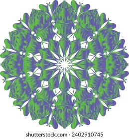 Circular flower mandala pattern for Henna, Mehndi, Decoration. Decorative ornament in ethnic oriental style. Outline doodle hand draw vector illustrat