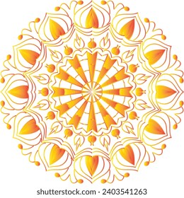 Circular flower mandala pattern for Henna, Mehndi, Decoration. Decorative ornament in ethnic oriental style. Outline doodle hand draw vector illustrat
