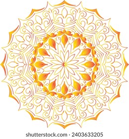 Circular flower mandala pattern for Henna, Mehndi, Decoration. Decorative ornament in ethnic oriental style. Outline doodle hand draw vector illustration