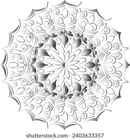 Circular flower mandala pattern for Henna, Mehndi, Decoration. Decorative ornament in ethnic oriental style. Outline doodle hand draw vector illustration