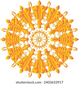 Circular flower mandala pattern for Henna, Mehndi, Decoration. Decorative ornament in ethnic oriental style. Outline doodle hand draw vector illustration