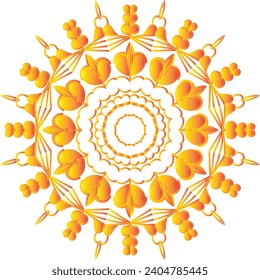Zirkuläre Blume Mandala Muster für Henna, Mehndi, Dekoration. Dekorative Ornamente im orientalischen Stil. Umrissdoodhand ziehen Vektorgrafik