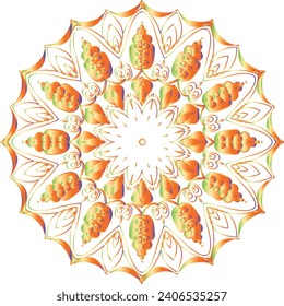 Circular flower mandala pattern for Henna, Mehndi, Decoration. Decorative ornament in ethnic oriental style. Outline doodle hand draw vector illustrat