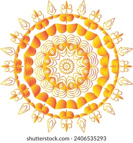 Circular flower mandala pattern for Henna, Mehndi, Decoration. Decorative ornament in ethnic oriental style. Outline doodle hand draw vector illustrat