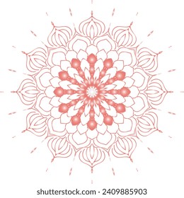 Circular flower mandala pattern for Henna, Mehndi, Decoration. Decorative ornament in ethnic oriental style. Outline doodle hand draw vector illustration.