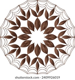 Circular flower mandala pattern for Henna, Mehndi, Decoration. Decorative ornament in ethnic oriental style. Outline doodle hand draw vector illustration.