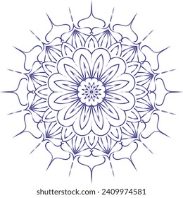 Patrón de flores circulares mandala para Henna, Mehndi, Decoración. La decoración es de estilo étnico oriental. Dibujar ilustración vectorial con la mano del garabato de contorno.