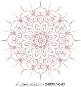 Circular flower mandala pattern for Henna, Mehndi, Decoration. Decorative ornament in ethnic oriental style. Outline doodle hand draw vector illustration.