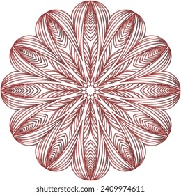 Zirkuläre Blume Mandala Muster für Henna, Mehndi, Dekoration. Dekorative Ornamente im orientalischen Stil. Umrissdoodle Hand ziehen Vektorgrafik.