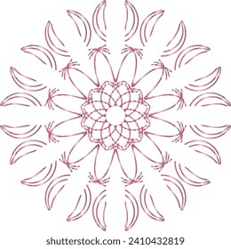 Circular flower mandala pattern for Henna, Mehndi, Decoration. Decorative ornament in ethnic oriental style. Outline doodle hand draw vector illustration.