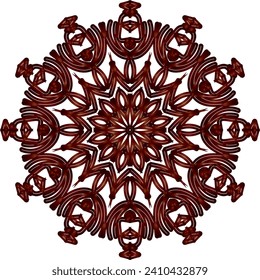 Circular flower mandala pattern for Henna, Mehndi, Decoration. Decorative ornament in ethnic oriental style. Outline doodle hand draw vector illustration.