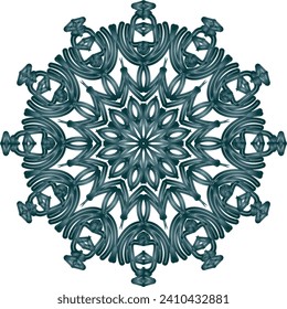 Circular flower mandala pattern for Henna, Mehndi, Decoration. Decorative ornament in ethnic oriental style. Outline doodle hand draw vector illustration.