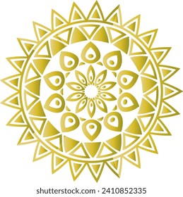 Circular flower mandala pattern for Henna, Mehndi, Decoration. Decorative ornament in ethnic oriental style. Outline doodle hand draw vector illustration.