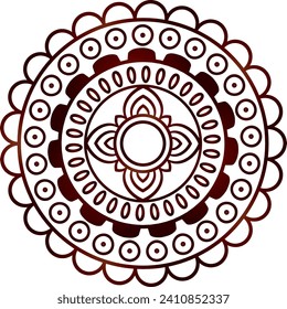 Circular flower mandala pattern for Henna, Mehndi, Decoration. Decorative ornament in ethnic oriental style. Outline doodle hand draw vector illustration.