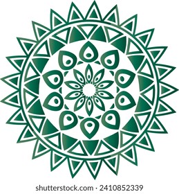 Circular flower mandala pattern for Henna, Mehndi, Decoration. Decorative ornament in ethnic oriental style. Outline doodle hand draw vector illustration.