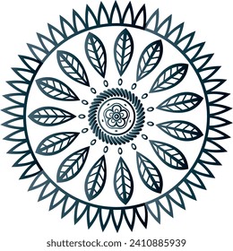 Zirkuläre Blume Mandala Muster für Henna, Mehndi, Dekoration. Dekorative Ornamente im orientalischen Stil. Umrissdoodle Hand ziehen Vektorgrafik.