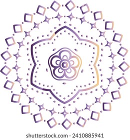 Circular flower mandala pattern for Henna, Mehndi, Decoration. Decorative ornament in ethnic oriental style. Outline doodle hand draw vector illustration.