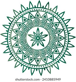 Circular flower mandala pattern for Henna, Mehndi, Decoration. Decorative ornament in ethnic oriental style. Outline doodle hand draw vector illustration.