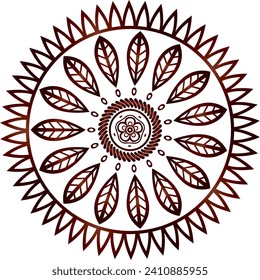 Circular flower mandala pattern for Henna, Mehndi, Decoration. Decorative ornament in ethnic oriental style. Outline doodle hand draw vector illustration.