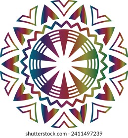 Circular flower mandala pattern for Henna, Mehndi, Decoration. Decorative ornament in ethnic oriental style. Outline doodle hand draw vector illustration.