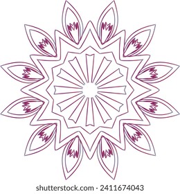 Circular flower mandala pattern for Henna, Mehndi, Decoration. Decorative ornament in ethnic oriental style. Outline doodle hand draw vector illustration.