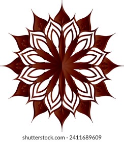 Circular flower mandala pattern for Henna, Mehndi, Decoration. Decorative ornament in ethnic oriental style. Outline doodle hand draw vector illustration.