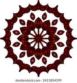 Circular flower mandala pattern for Henna, Mehndi and Decoration. Decorative ornament in ethnic oriental style. Outline doodle hand draw vector illustration.