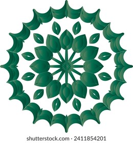 Circular flower mandala pattern for Henna, Mehndi and Decoration. Decorative ornament in ethnic oriental style. Outline doodle hand draw vector illustration.