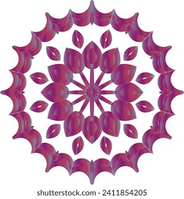 Circular flower mandala pattern for Henna, Mehndi and Decoration. Decorative ornament in ethnic oriental style. Outline doodle hand draw vector illustration.