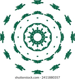 Patrón de flores circulares mandala para Henna, Mehndi y Decoración. La decoración es de estilo étnico oriental. Dibujar ilustración vectorial con la mano del garabato de contorno.