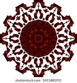 Circular flower mandala pattern for Henna, Mehndi and Decoration. Decorative ornament in ethnic oriental style. Outline doodle hand draw vector illustration.