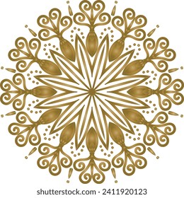 Patrón de flores circulares mandala para Henna, Mehndi y Decoración. La decoración es de estilo étnico oriental. Dibujar ilustración vectorial con la mano del garabato de contorno.
